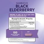 Nature's Truth Black Elderberry Capsules – 100 Count