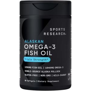 Triple Strength Omega 3 Fish Oil Supplement, 1250 mg