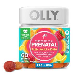 OLLY Prenatal Multivitamin Gummies, Citrus Berry, 60 Count