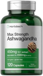 Horbäach Max Strength Ashwagandha Supplement, 120 Capsules