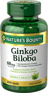 Nature's Bounty Ginkgo Biloba Herbal Supplement, 200 Capsules
