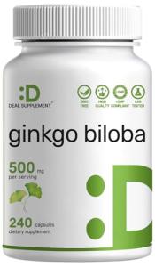 Ginkgo Biloba 500mg, 240 Capsules – Brain Support
