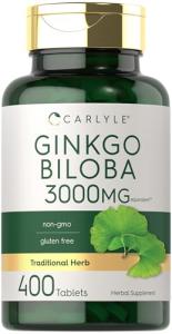 Carlyle Ginkgo Biloba Herbal Supplement - 400 Tablets