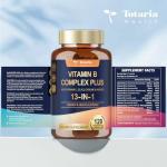 13-in-1 Vegan Vitamin B Complex Supplement - 120 Capsules