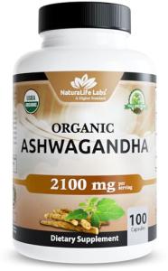 Organic Ashwagandha 2,100 mg - Stress Relief Capsules