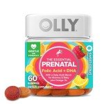 OLLY Prenatal Multivitamin Gummies, Citrus Berry, 60 Count