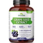 Zazzee Grape Seed Extract 400mg - 180 Vegan Caps