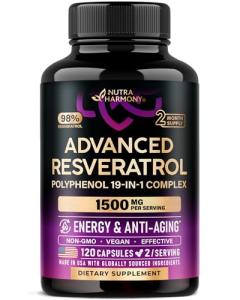 Organic Resveratrol Supplement for Heart Health - 120 Capsules