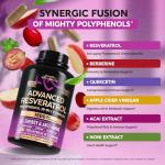 Organic Resveratrol Supplement for Heart Health - 120 Capsules