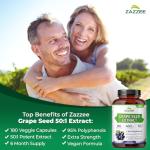 Zazzee Grape Seed Extract 400mg - 180 Vegan Caps
