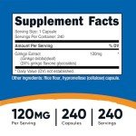 Nutricost Extra Strength Ginkgo Biloba 120mg, 240 Capsules