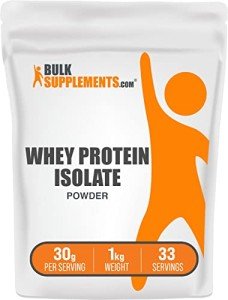BulkSupplements Whey Protein Isolate Powder, Unflavored