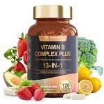 13-in-1 Vegan Vitamin B Complex Supplement - 120 Capsules