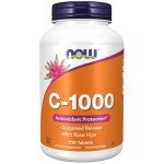 NOW Foods Vitamin C 1000mg with Rose Hips, 250 Tablets