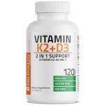 Bronson Vitamin K2 & D3 Non-GMO Capsules, 120 Count