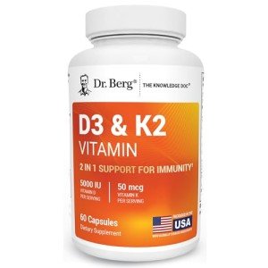 Vitamin D3 K2 5000 IU with MCT Powder - 60 Capsules