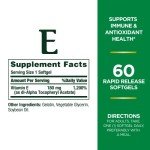 Nature's Bounty Vitamin E Softgels for Antioxidant Support