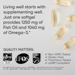 Triple Strength Omega 3 Fish Oil Supplement, 1250 mg