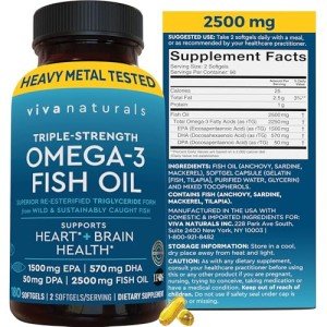 Viva Naturals Triple Strength Omega 3 Fish Oil