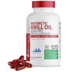 Bronson Krill Oil 2000 mg Softgels with Omega-3s