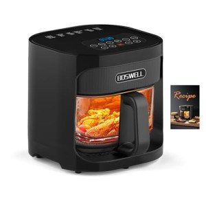 Boswell 4.5QT Glass Air Fryer with Temperature Control