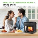 Nutrichef 5.8 Quart Transparent Air Fryer with 8 Modes