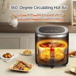 Vexon 6-in-1 Glass Air Fryer with Timer