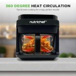 Nutrichef 5.8 Quart Transparent Air Fryer with 8 Modes