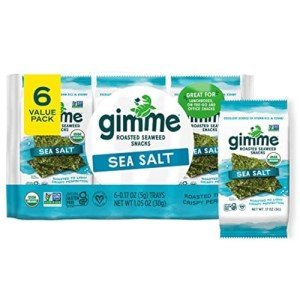 Organic Roasted Seaweed Snacks - Sea Salt, 6 Count