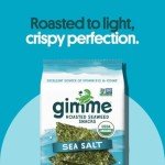 Organic Roasted Seaweed Snacks - Sea Salt, 6 Count