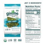 Organic Roasted Seaweed Snacks - Sea Salt, 6 Count