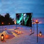 Projector Screen with Stand Foldable Portable Movie Screen（16：9）, HD 4K Double Sided Indoor Outdoor Projection Screen for Home Theater (100 Inch)
