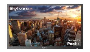 SYLVOX 32-Inch Outdoor TV, Full Sun Outside TV, 1500 Nits Brightness, IP55 Waterproof, 1080P FHD, Google Smart TV OS, Voice Control Remote, WiFi 5G, for Patio, Deck, Terrace, Backyard (Pool SE, 2025)