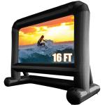 HuaKastro 16 FT Outdoor Inflatable Projector Screen – One-Piece Design, Easy Setup Blow-Up Screen with Quiet Fan, Perfect for Backyard Movie Nights & Events (Stable Base)