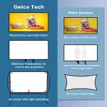 Projector Screen with Stand Foldable Portable Movie Screen（16：9）, HD 4K Double Sided Indoor Outdoor Projection Screen for Home Theater (100 Inch)