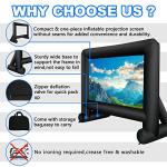 GZKYYLEGS 14 Feet Indoor and Outdoor Inflatable Blow up Mega Movie Projector Screen with Carry Bag for Front and Rear Projection