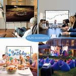Projector Screen with Stand Foldable Portable Movie Screen（16：9）, HD 4K Double Sided Indoor Outdoor Projection Screen for Home Theater (100 Inch)
