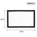 Projecting Screen Outdoor, 16:9 200" Portable Projector Screen,Rear Projection Screen with Hanging Holes for School and Outdoor Projecting Projector Screen