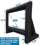 XHYCPY 20ft Inflatable Projector Screen for Outside Inflatable Movie Screen Outdoor with Air Blower Storage Bag, Easy Set Up Blow Up Screen for Backyard Movie Night, Theme Parties, Celebrations