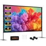 STWUI Projector Screen with Stand - 100 Inch Outdoor Projector Screen Portable Projector Screens 16:9 4K HD Outdoor Movie Screen with Carry Bag Can Enioy Home Theater Projection Screen