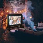 HuaKastro 16 FT Outdoor Inflatable Projector Screen – One-Piece Design, Easy Setup Blow-Up Screen with Quiet Fan, Perfect for Backyard Movie Nights & Events (Stable Base)