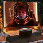 180 Inch Outdoor Projector Screen with Stand: VOOPVOR Portable Projection Screen and Stand, Indoor Rear Front Movie Screen 16:9 4K HD, with Carry Bag, Height Adjustable for Home Theater RVs Camping