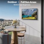 SYLVOX 32" Smart Outdoor TV,1080P Full Sun Outdoor Television with 1500 Nits High Brightness, IP55 Weatherproof TV for Outside, Google System WiFi Bluetooth Google Assistant Chromecast (Pool Se)