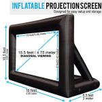KHOMO GEAR 20 ft Outdoor Projector Screen - Supports Front and Rear Projection - Includes Inflation Fan, Tie-Downs and Storage Bag - Inflatable Projector Screen