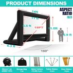 GYUEM 18 feet Inflatable Outdoor Projector Movie Screen - Package with Rope, Blower, Tent Stakes - Portable, Great for Outdoor and Indoor Party Watch Movies