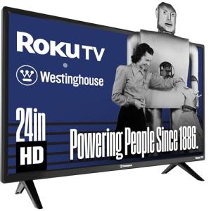 Westinghouse Roku TV - 24 Inch Smart TV, HD Television with Wi-Fi Connectivity and Mobile App, LED Flat Screen Compatible with Apple HomeKit, Alexa and Google Assistant