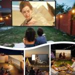Outdoor-Projector-Screen-with-Stand - 120 inch Portable Projector Screen Indoor Outdoor Projector Screens 16:9 4K HD Lightweight Movie Screen with Carry Bag for Backyard Movie Night