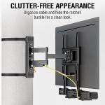 ZeboZap ZZTVA2044 NO Drill Full Motion Outdoor TV Mount | Gazebo TV Mount | Patio TV Mount | Pergola TV Mount | Square Post TV Mount | Stainless Steel Screws | Weatherproof | Holds 80lbs | Black