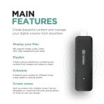 OptiSigns OptiStick Digital Signage Player - Android-Based 4K UHD HDMI Stick, Quad Core, WiFi/Ethernet, Remote Screen Management