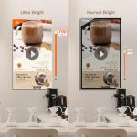 32 Inch FHD 700nits Wall Mount Digital Signage Slim Fit Frameless Commercial Display LCD Monitor Advertising Screen 2-32GB Android 9.0
